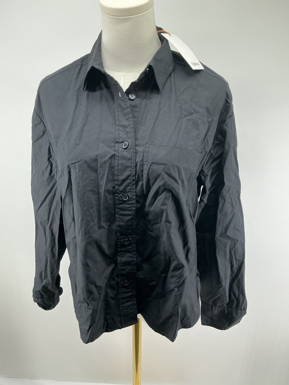 100% Organic Cotton Poplin Cropped Long Sleeve Shirt